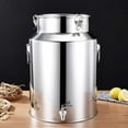 thumbnail image 2 of 201 stainless steel milk bucket with tap, wine bucket, oil barrel, tea canister, drink dispenser for storing liquids and solids, 2 of 8