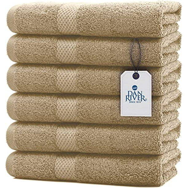 DAN RIVER 100 Cotton Hand Towel Set of 6 Ultra Soft Bathroom Hand