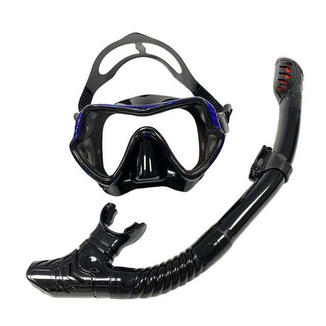 koolsoo Équipement de Snorkeling et de Tuba pour Adulte Ensemble Plongée Noir Bleu