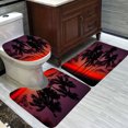 thumbnail image 3 of Coofit 3PCS Bath Rug Set Fashion Sunset Decorative Non-slip Toilet Rug Toilet Lid Cover, 3 of 5