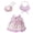 TB-Pink, variant on Porch Goose Outfits 2-Piece Floral Gingham Cottagecore Dress Costume Set with Lace Bonnet Fits 19 and 23 Inch Statues for Spring Summer Front Porch Decor
