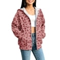 thumbnail image 4 of Kids Zip Up Long Sleeve Hoodie Girls Leopard Full Zipper Hooded Sweatshirt Lightweight Jacket, 4 of 5