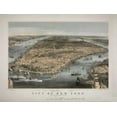 thumbnail image 2 of Harbick, N. 32x25 Gold Ornate Wood Framed with Double Matting Museum Art Print Titled - 1856 NYC Map, 2 of 4