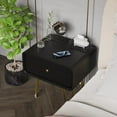 thumbnail image 3 of AFANQI Single Drawer Bedroom Nightstand, 19 Inch Large Capacity Modern Nightstand (Black), 3 of 9