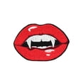 thumbnail image 2 of Vampire Kiss Iron On Embroidered Patch - Red and Black, 2 of 2