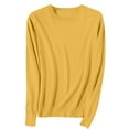 thumbnail image 2 of Delayuji Fall Crew Neck Tops Women's Pullover Sweaters Light Sweaters for Women Crew Neck Soft Knitted Pullover Knitted Blouse Fall Crew Neck Tops Pullover Sweate Cute Fall Tops for Women Purple XXL, 2 of 6