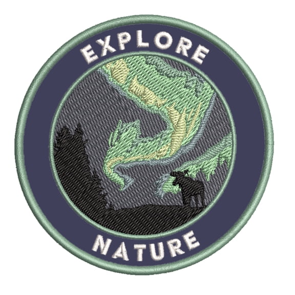 Explore Nature! 3.5 Inch Iron Or Sew On Embroidered Fabric Badge Patch Seek Adventure, National Park Iconic Series