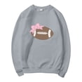 thumbnail image 4 of Chandail en Molleton Imprimé Football pour Femmes, Col Rond Surdimensionné, Coupe Décontractée, Manches Longues, Chandail Décontracté pour Usage Quotidien et Événements Sportifs, 4 of 4