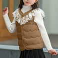 thumbnail image 5 of Cethrio Girls Puffer Vest, Lace Ligntweight Thermal Sleeveless Warm Jackets Coffee Size 9-10 T, 5 of 7