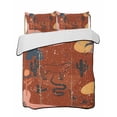 thumbnail image 2 of Quilts Twin XL Size, Western Boho Soft Comforter Bedding Set for Bed, Vintage Abstract Horse Cactus Plant Orange Lightweight Quilted Bedspread with Pillow Cover(2 Pieces) for All Season, 68x98 Inch, 2 of 6