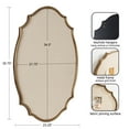 thumbnail image 3 of Kate and Laurel Leanna Decorative Scalloped Metal Pinboard, 24 x 36, Gold, Framed Rounded Oval Vintage Bulletin Board for Unique Display, Organization, and Decor, 3 of 8