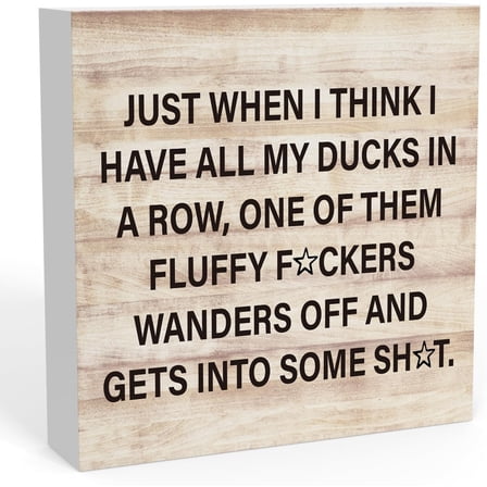 Zomyto 7"x7" Funny Just When I Think I Have All My Ducks Sign, Home Office Desk Decor for Men Women, Office Decorations Shelf Table Decor Office Gifts for Coworkers