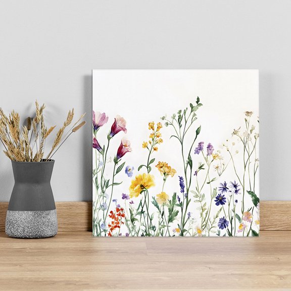 Botanical Floral Wall Art Painting on Canvas, Farmhouse Watercolor Floral Canvas Art Home Prints Wall Art Framed Modern Artwork for Living Room Bedroom Wall Decor 8x8in