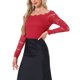 thumbnail image 4 of INSPIRE CHIC Blusa de Encaje Floral para Mujeres con Mangas Largas Transparentes y Escote Off Shoulder M Rojo, 4 of 6