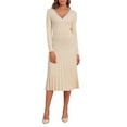 thumbnail image 3 of PrettyGuide Women's Wrap Sweater Dress V Neck Long Sleeve Pleated A Line Knit Midi Dresses, 3 of 7