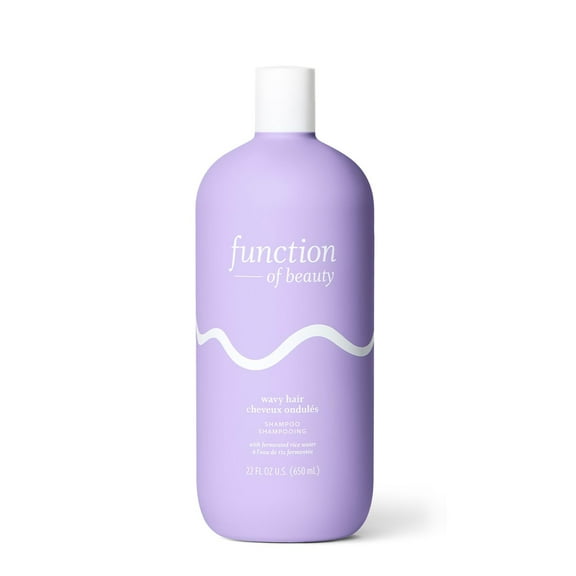 FUNCTION OF BEAUTY Wavy Hair Shampoo Base, 22 oz - Sulfate Free Shampoo Formulated with Fermented Rice Water to Strengthen and Promote Elasticity