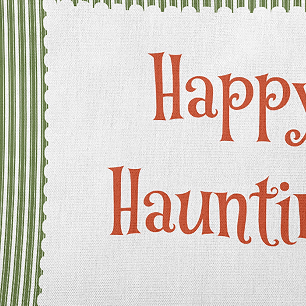 20" x 20" Simply Daisy Halloween Happy Haunting Ticking Polyester Indoor/Outdoor Pillow, Scallion Qty 1
