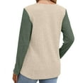 thumbnail image 4 of WCMZJ V Neck Long Sleeve Shirts for Women Color Block Casual Fall Tops Lightweight Tunic Sweaters Fashion Clothes 2024 Beige XXL, 4 of 7