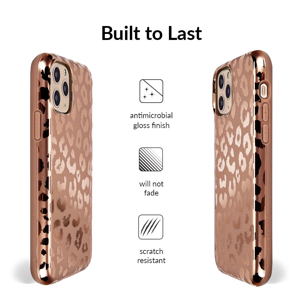 Velvet Caviar for iPhone 11 Pro Max Case - Cute Protective Phone Cases for Women - Bronze Chrome Leopard