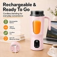 thumbnail image 6 of STARBIAO Portable Blender 19.6 oz Personal Juicer Cup, USB-C Rechargeable Mini Blender for Shakes & Smoothies, 12-Blade Stainless Steel, 4 Modes, Digital Display, Self-Cleaning, Pink, 6 of 13