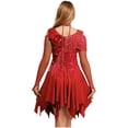 thumbnail image 4 of Haitryli Latin Dance Dress for Women Sequin Tassel Cocktail Dresses Cha Cha Tango Ballroom Dress with Choker Red M, 4 of 7