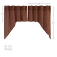 thumbnail image 4 of VHC Brands Primitive Rustic & Lodge Kitchen Window Curtains-Tartan Plaid Swag Pair, Panel 63x36, Brick Red, 4 of 8