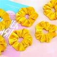 thumbnail image 3 of Yellow Scrunchies, Premium Velvet Soft Hair Scrunchy, Solid Colors Thick Elastic Bands, Hair Accessories for Women and Girls, 12 Pack, 3 of 6