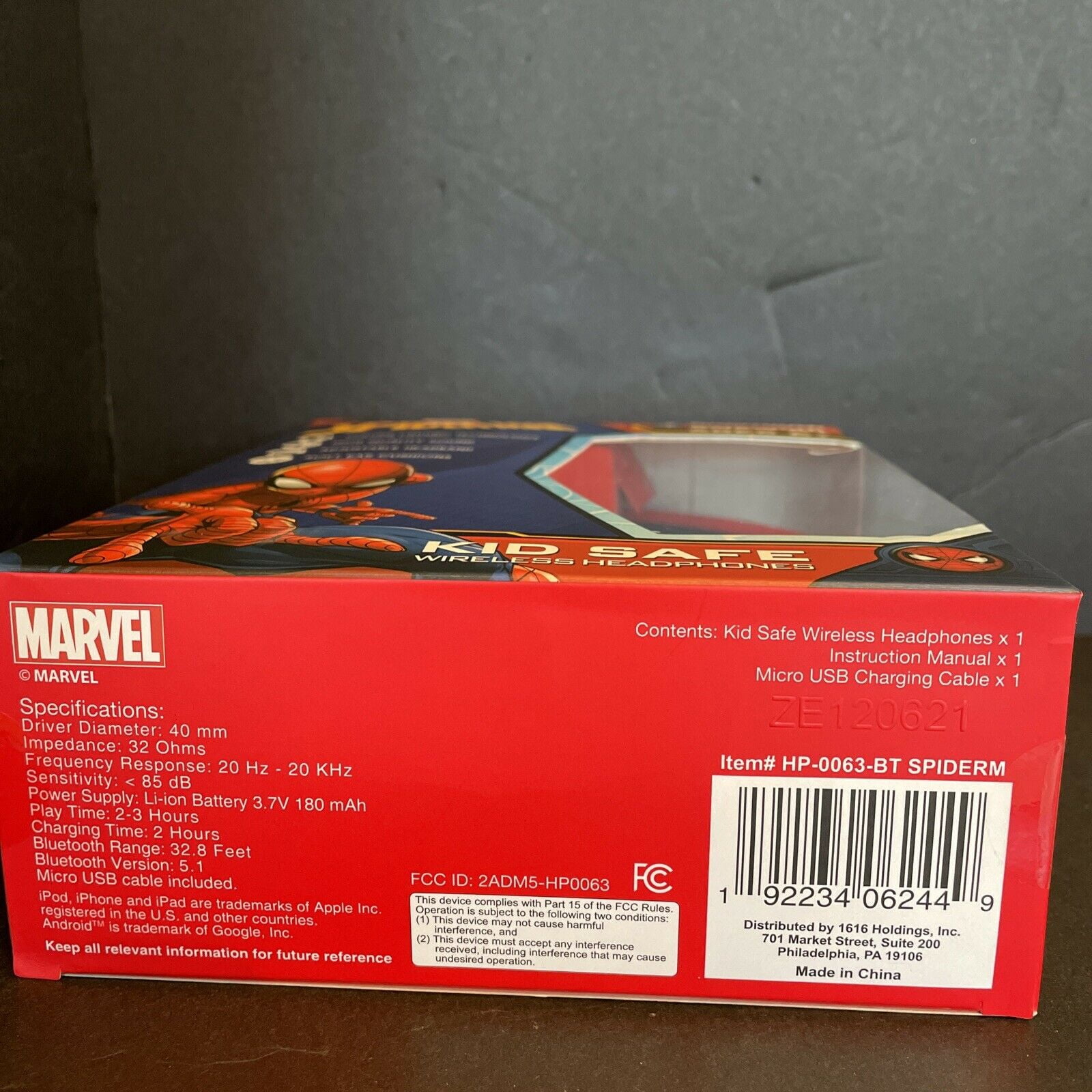 Marvel Spider-Man Bluetooth Kid Safe Wireless Headphones