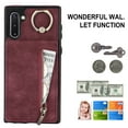 thumbnail image 2 of Nalacover for Samsung Note 10, Wallet RFID Credit Card Holder and Zipper Pocket,Drop Protection Flip Cover Ring Holder Kickstand Double Magnetic Clasp for Samsung Galaxy Note 10, Winered, 2 of 12