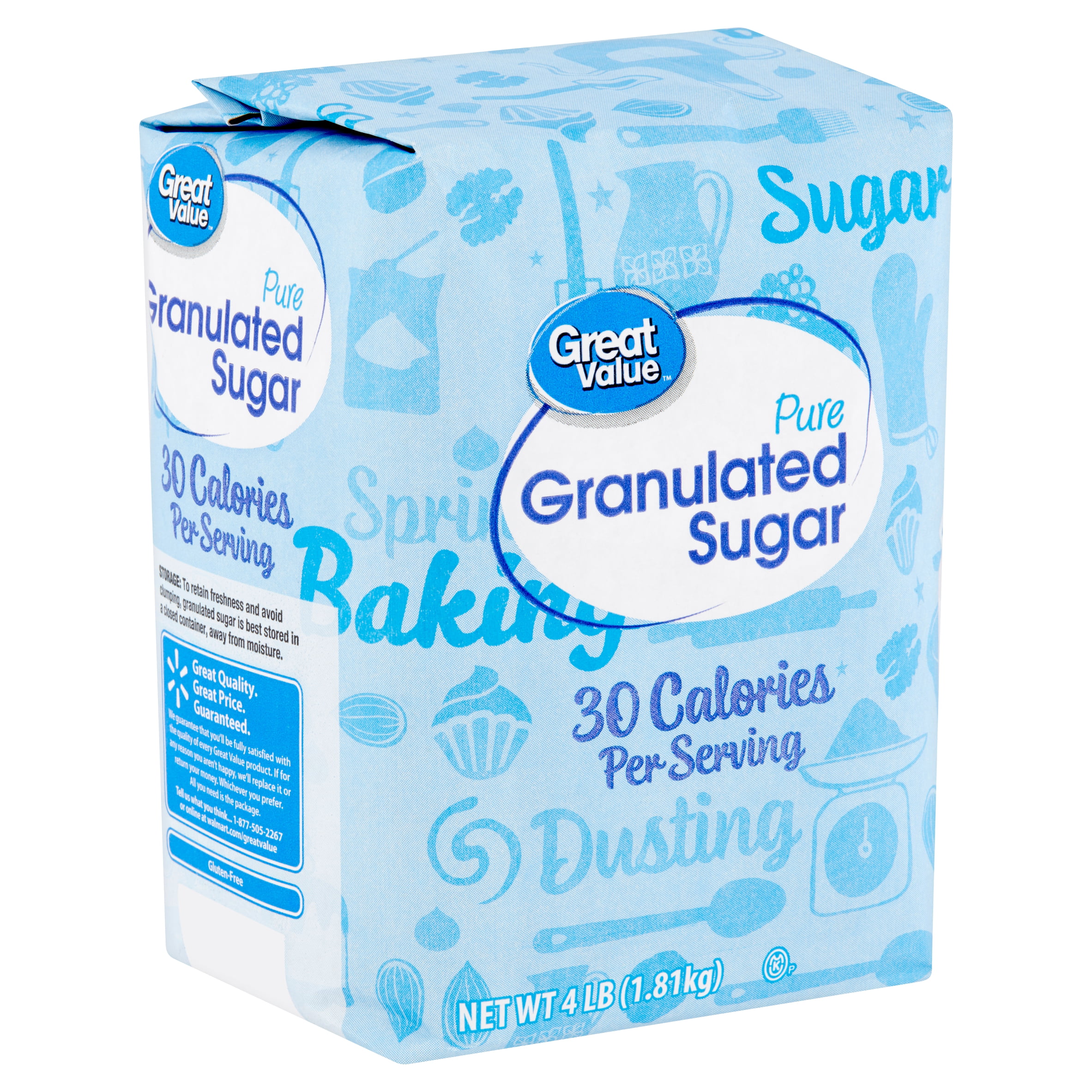 Great Value Pure Granulated Sugar, 4 lb - Walmart.com