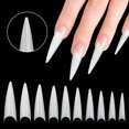 thumbnail image 4 of 600Pcs Long Stiletto Nail Tips Set,Sharp Ending Fake Nail Art Tips 10 Sizes,French Acrylic False Nails Half Tips for DIY Salon Manicure Extension By TWSOUL, 4 of 5