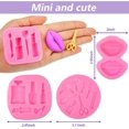 thumbnail image 2 of mini moldes de maquillaje para San Valentín, para decorar pasteles, lápiz labial, tijeras, tacones altos, perfume labial, moldes de silicona para fondant, chocolate y cupcakes., 2 of 5