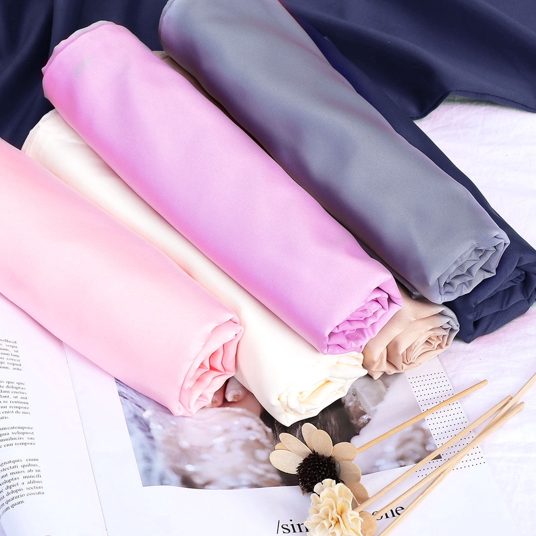 Unique Bargains Luxury Silky Satin Body Pillow Case Navy 20" x 72"