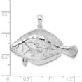 thumbnail image 2 of Auriga Fine Jewelry 925 Sterling Silver Rhodium-Plated Polished 3D Flounder Fish Pendant for Women (L-30 mm, W-40 mm), 2 of 6
