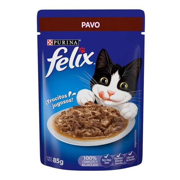 Alimento para Gato Purina Felix Trocitos Jugosos Sabor Pavo 85 g