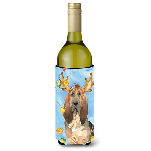 Christmas Lights Bloodhound Wine Bottle Beverage Insulator Hugger