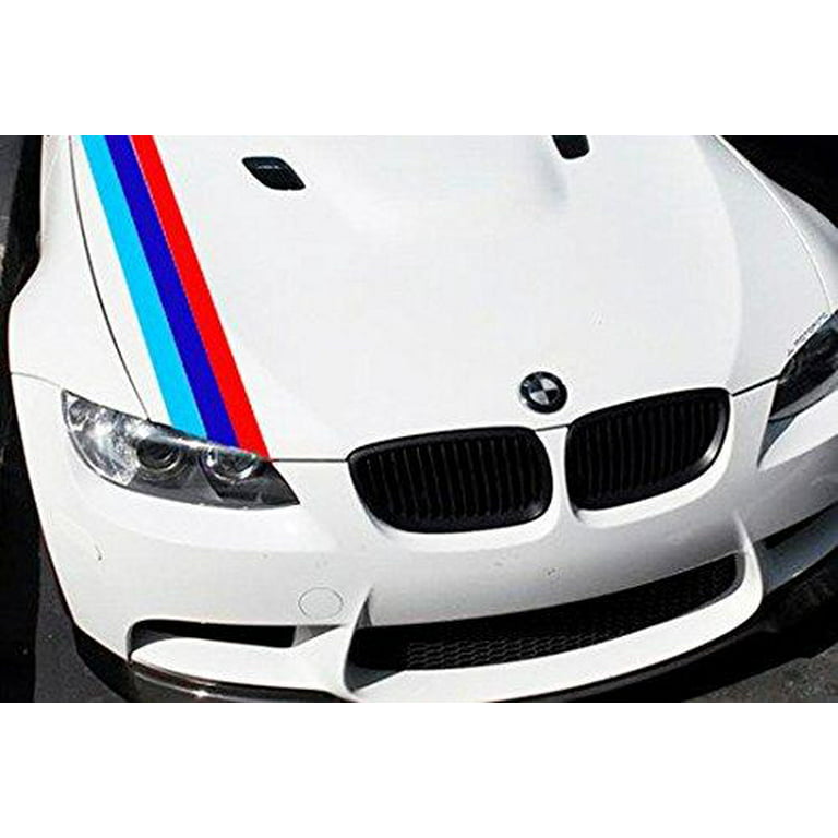 Xotic Tech 1x 59 M-Colored Stripe Car Sticker For BMW Exterior Cosmetic,  Hood, Roof, Bumpers