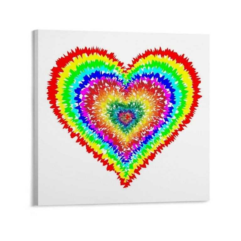 Download Colorful Space Art on Heart-shaped Canvas PNG Online