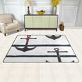 thumbnail image 3 of Nautical Anchor Print Soft Polyester Area Rug 31''x20'', Non Slip, Memory Foam, Water Absorbent, 3 of 7
