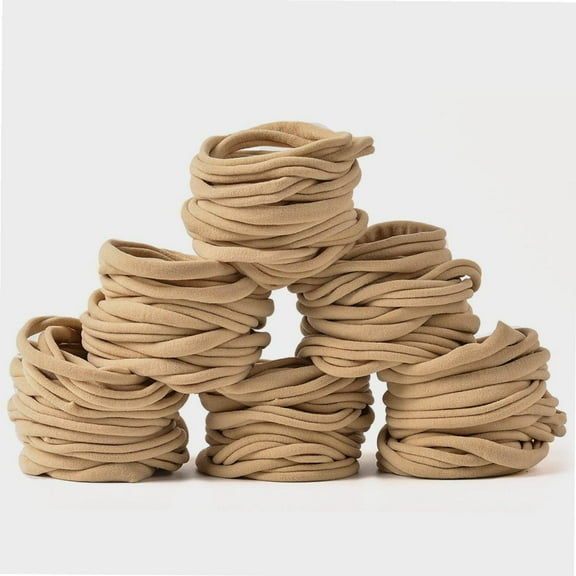 100 PCS Baby Nylon Headbands Hairbands Hair Bow Elastics for Baby Girls Newborn Infant Toddlers Kids Nude