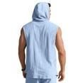 thumbnail image 6 of Handshe Men's Summer Solid Color Linen Sleeveless Button Cardigan Hooded Shirt, Casual & Fashionable for Outdoor, 6 of 9