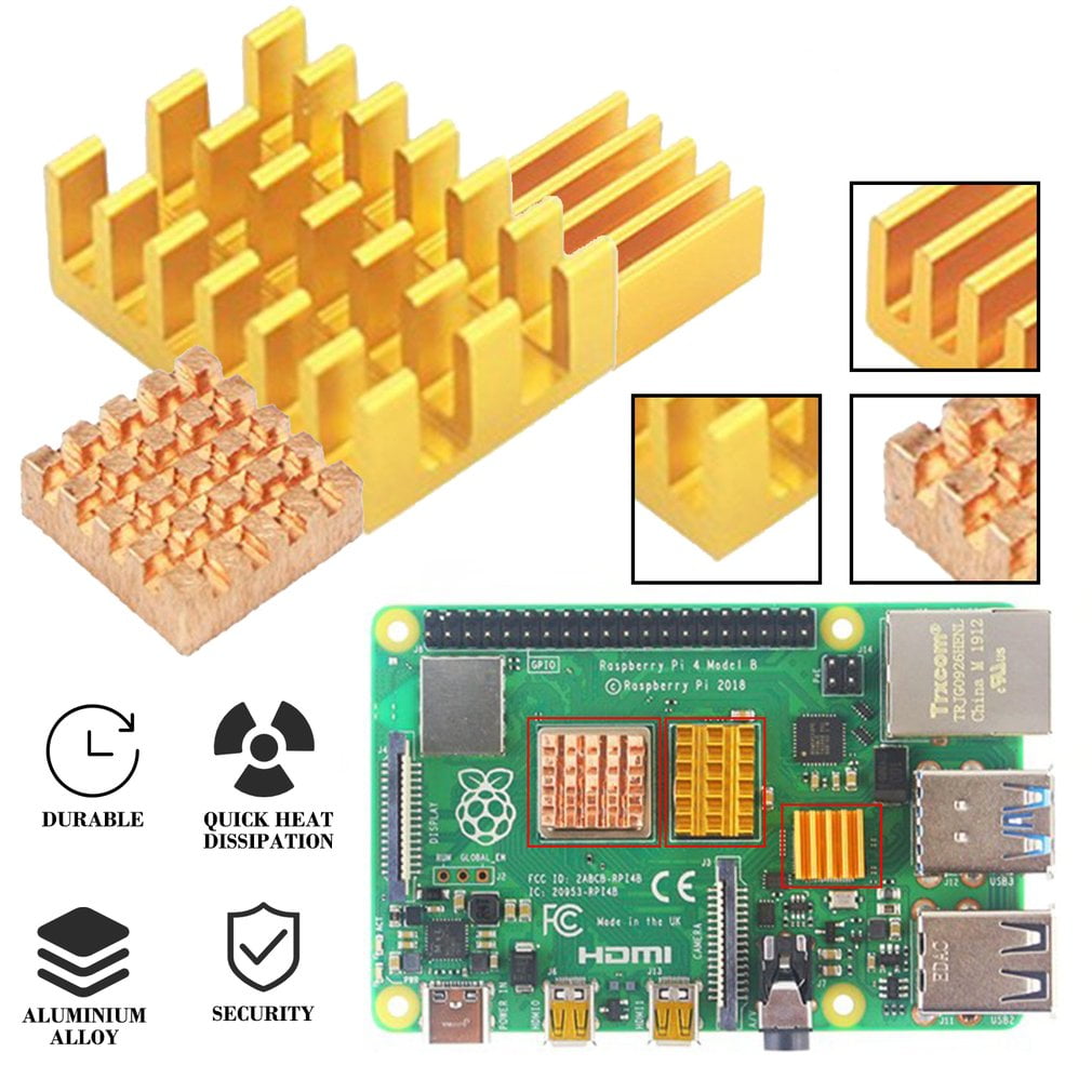 For Raspberry Pi 4 Model B Heat Sink Raspberry Pi Copper Cooling Pad