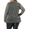 thumbnail image 3 of Unique Bargains Women's Plus Size Long Sheer Sleeve Sequin Sparkly Glitter Blouse Top 3X Silver, 3 of 6