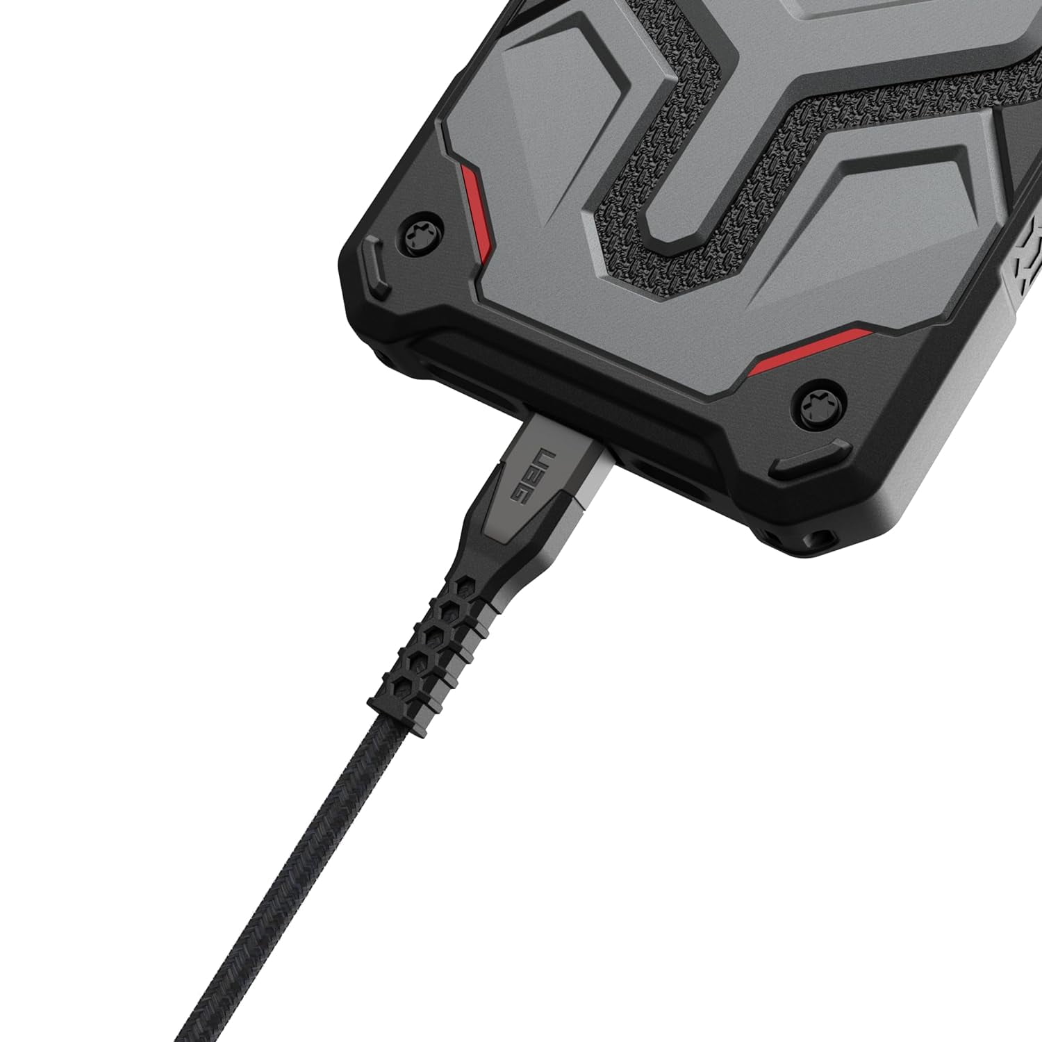 UAG Rugged Kevlar Power Cable USBC to Lightning 5ft/1.5m 30W MFi Certified Reinforced Fast Charging Cable Compatible with iPhone 14 Pro Max, 14 Pro, 14 Plus, 14, Black/Gray by URBAN ARMOR GEAR