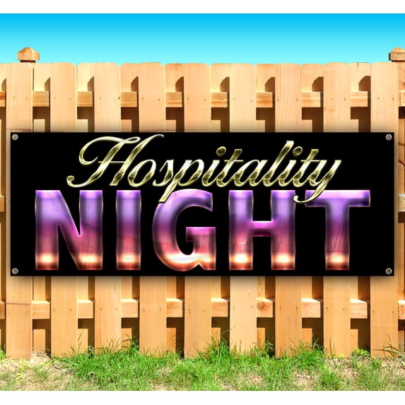 Hospitality Night 13 oz Vinyl Banner With Metal Grommets