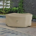 thumbnail image 4 of COVERS&ALL Round Dining Table Set Cover, 12 Oz Waterproof UV & Weather Resistant Patio Indoor Outdoor Bistro Garden Lawn Furniture Cover with Air Vents & Drawstrings (60"Diameter x 23"H, Beige), 4 of 6
