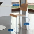 thumbnail image 2 of Modway Cabin 18.5" Modern Steel and Wood Dining Side Chair in Natural/White, 2 of 5
