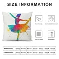 thumbnail image 5 of FACANNAP Ballerina Silhouette Short Plush Pillowcase 1PC Pillow Cover Home Decor 18x18in, 5 of 5