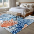 thumbnail image 5 of Sea Corals Seahorse Washable Living Room Rugs 6'x9', Summer Beach Sea Stars Blue Wood Grain Low Pile Throw Large Area Rug Non-Slip Sturdy Edge Binding Carpet for Dining Room Kitchen Office, 5 of 9