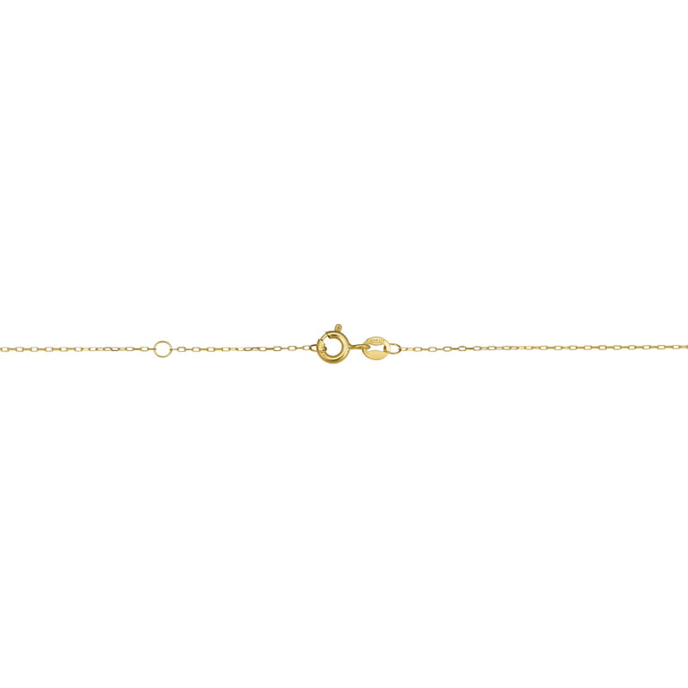 Kooljewelry 14k Yellow Gold Diamond-Cut Cube Adjustable Necklace (adjusts  to 17 or 18 inch)